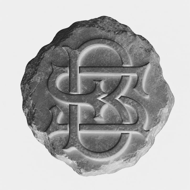 Bureau of Scales translucent material study featuring the monogram.